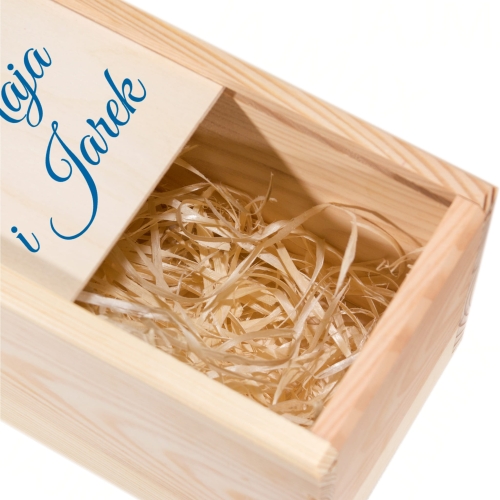 Skrzynka na wino PODZIĘKOWANIA ŚLUBNE DLA TATY dedykacja