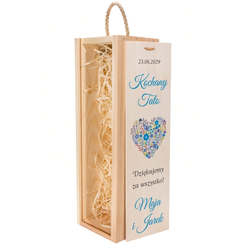 Skrzynka na wino PODZIĘKOWANIA ŚLUBNE DLA TATY dedykacja