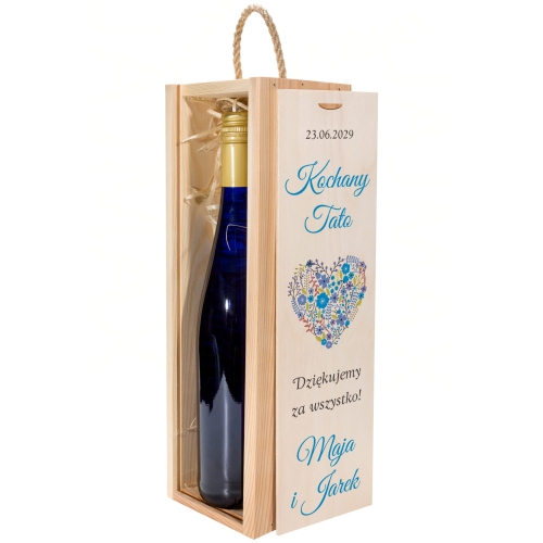 Skrzynka na wino PODZIĘKOWANIA ŚLUBNE DLA TATY dedykacja