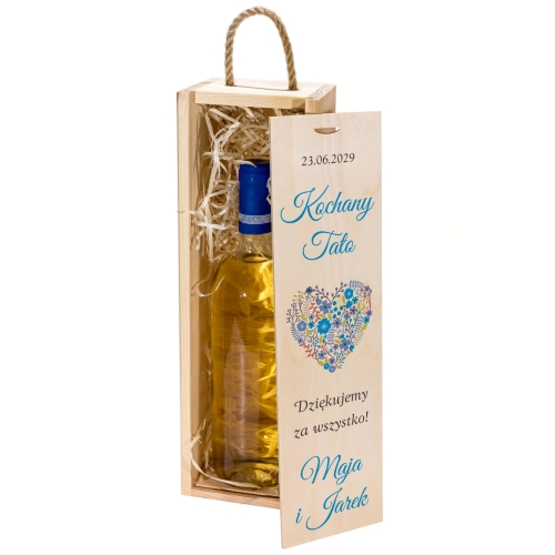Skrzynka na wino PODZIĘKOWANIA ŚLUBNE DLA TATY dedykacja