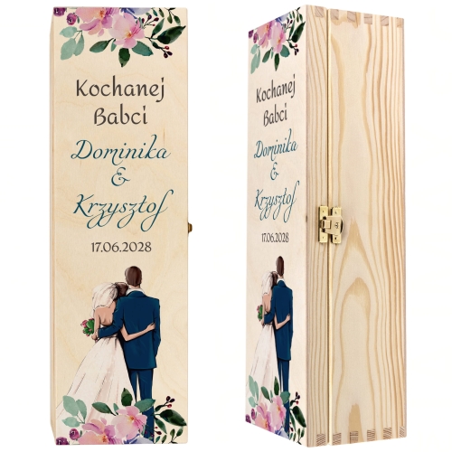 PODZIĘKOWANIE ŚLUB WESELE DLA NAJBLIŻSZYCH skrzynka na wino