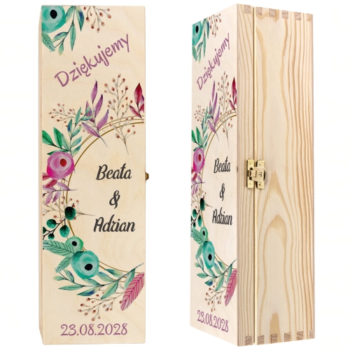 POMYSŁ NA PODZIĘKOWANIA ZA POMOC PRZY WESELU skrzynka na wino