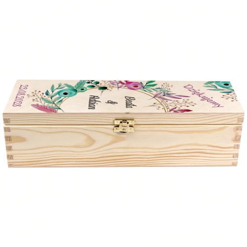 POMYSŁ NA PODZIĘKOWANIA ZA POMOC PRZY WESELU skrzynka na wino