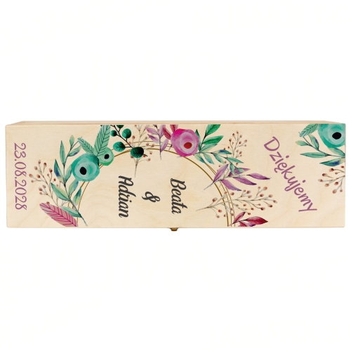 POMYSŁ NA PODZIĘKOWANIA ZA POMOC PRZY WESELU skrzynka na wino