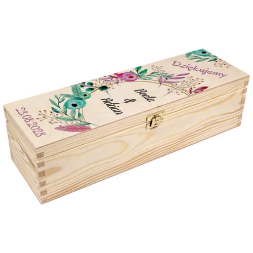 POMYSŁ NA PODZIĘKOWANIA ZA POMOC PRZY WESELU skrzynka na wino