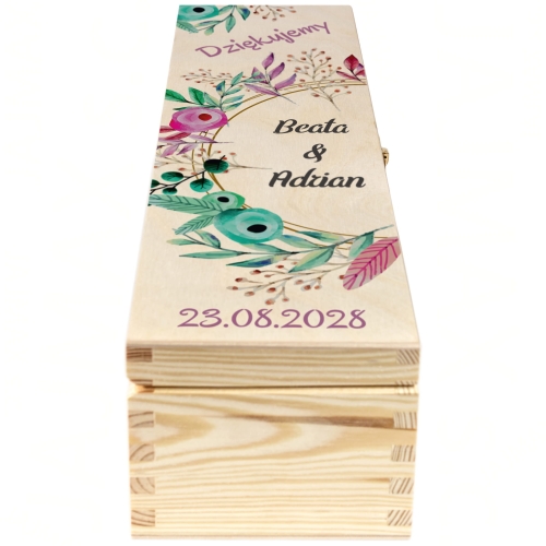 POMYSŁ NA PODZIĘKOWANIA ZA POMOC PRZY WESELU skrzynka na wino