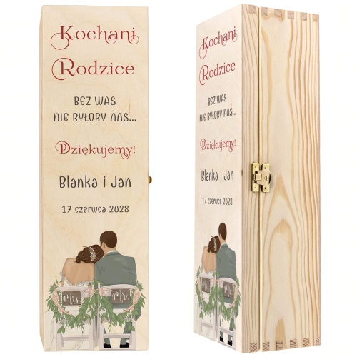 Skrzynka na alkohol PREZENT DLA RODZICÓW od Nowożeńców ślub wesele