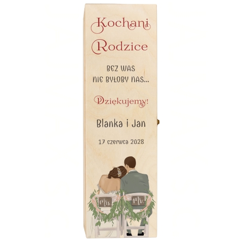 Skrzynka na alkohol PREZENT DLA RODZICÓW od Nowożeńców ślub wesele