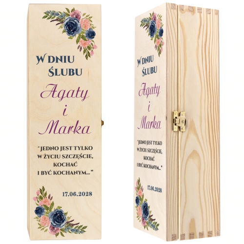 ORYGINALNE PUDEŁKO NA WINO prezent na wesele z personalizacją