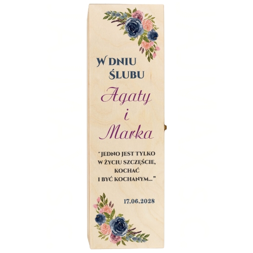 ORYGINALNE PUDEŁKO NA WINO prezent na wesele z personalizacją