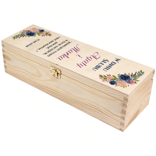 ORYGINALNE PUDEŁKO NA WINO prezent na wesele z personalizacją