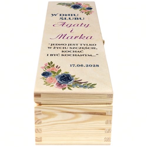 ORYGINALNE PUDEŁKO NA WINO prezent na wesele z personalizacją