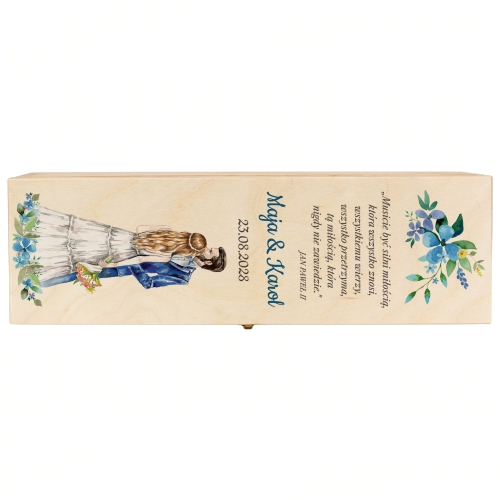 SKRZYNKA NA WINO prezent na ślub wesele zatrzask nadruk