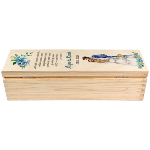 SKRZYNKA NA WINO prezent na ślub wesele zatrzask nadruk