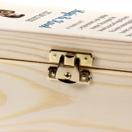 SKRZYNKA NA WINO prezent na ślub wesele zatrzask nadruk