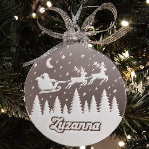 Personalizowana bombka świąteczna z imieniem – złota lub srebrna