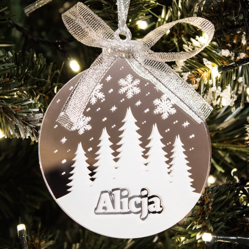 Szklana bombka choinkowa z imieniem - prezent na święta