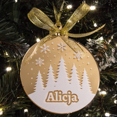 Szklana bombka choinkowa z imieniem - prezent na święta
