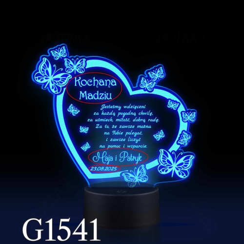 STATUETKA LED MOTYLE podziękowanie dla mamy wesele ślub grawer