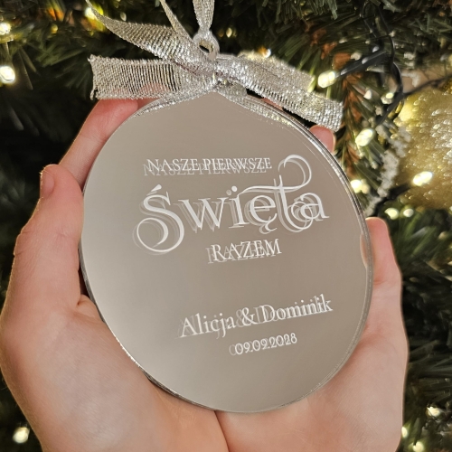 Bombka na pierwsze wspólne święta – pamiątka z imionami i datą