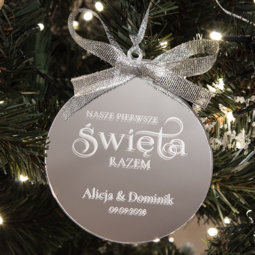 Bombka na pierwsze wspólne święta – pamiątka z imionami i datą