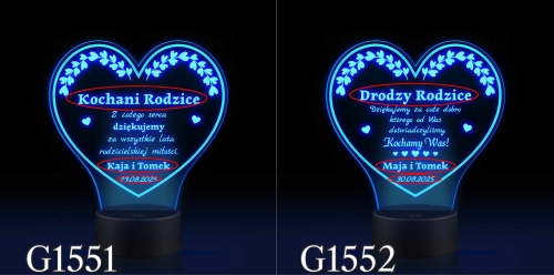 STATUETKA LED SERCE podziękowania dla chrzestnych ślub wesele