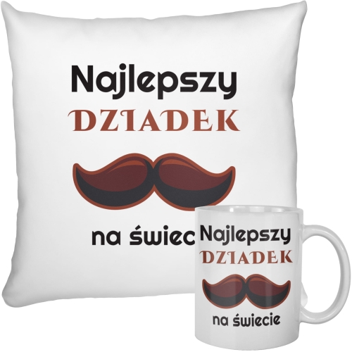 Kubek i poduszka na Dzien Babci elegancki prezent dla dziadków