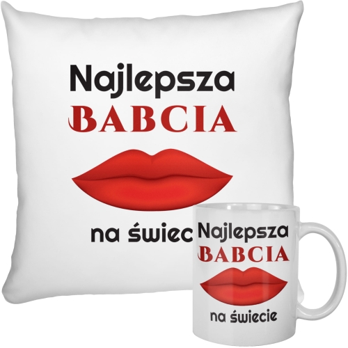 Kubek i poduszka na Dzien Babci elegancki prezent dla dziadków