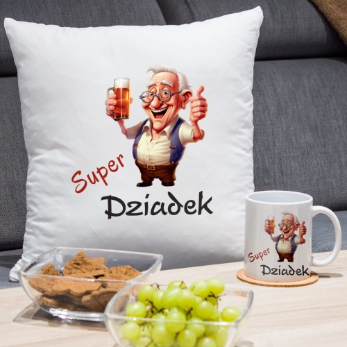 Kubek Dzien Dziadka i poduszka zestaw prezentowy 22 stycznia