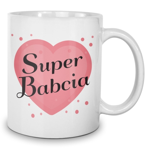 Poduszka na Dzień Babci z kubkiem SUPER BABCIA prezent 