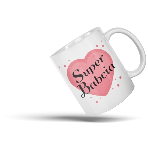 Poduszka na Dzień Babci z kubkiem SUPER BABCIA prezent 