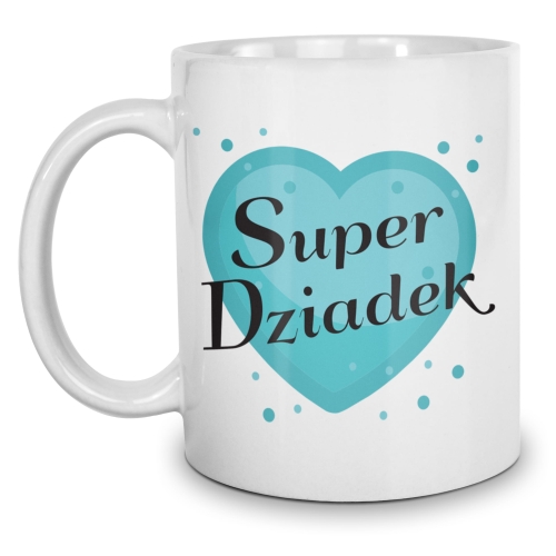 Poduszka na Dzień Dziadka z kubkiem SUPER DZIADEK prezent