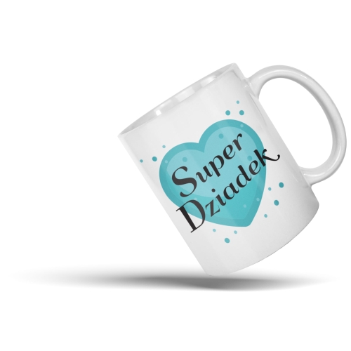 Poduszka na Dzień Dziadka z kubkiem SUPER DZIADEK prezent