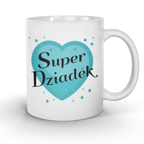Poduszka na Dzień Dziadka z kubkiem SUPER DZIADEK prezent