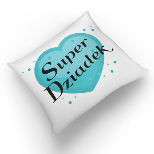 Poduszka na Dzień Dziadka z kubkiem SUPER DZIADEK prezent