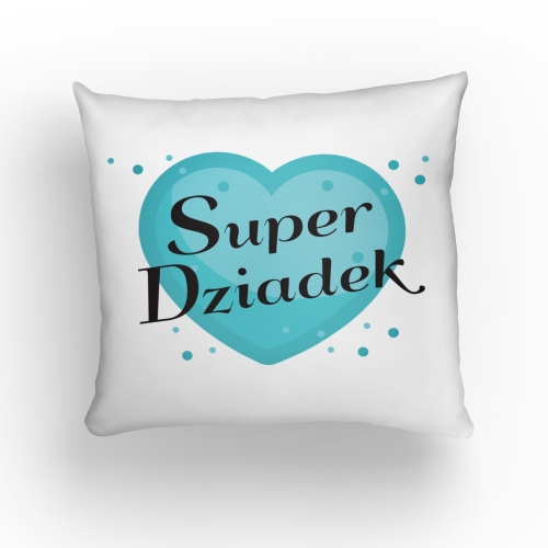 Poduszka na Dzień Dziadka z kubkiem SUPER DZIADEK prezent