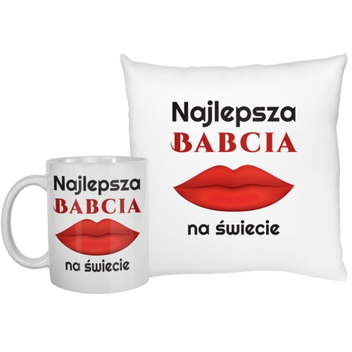 Kubek i poduszka na Dzien Babci elegancki prezent dla dziadków