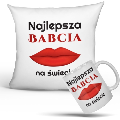 Kubek i poduszka na Dzien Babci elegancki prezent dla dziadków