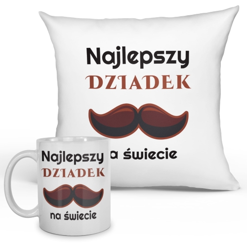 Kubek i poduszka na Dzien Babci elegancki prezent dla dziadków
