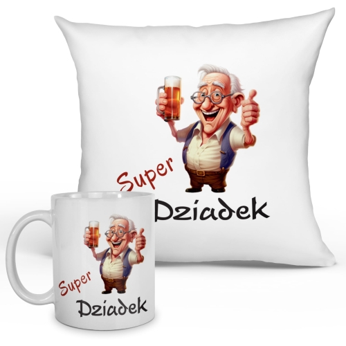 Poduszka i kubek dla babci prezenty na Dzień Babci i Dziadka