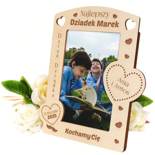 ORYGINALNY PREZENT DLA DZIADKA ramka na zdjęcia z dedykacją grawer