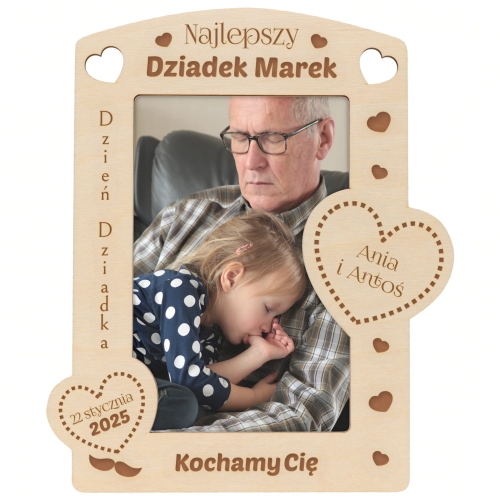 ORYGINALNY PREZENT DLA DZIADKA ramka na zdjęcia z dedykacją grawer