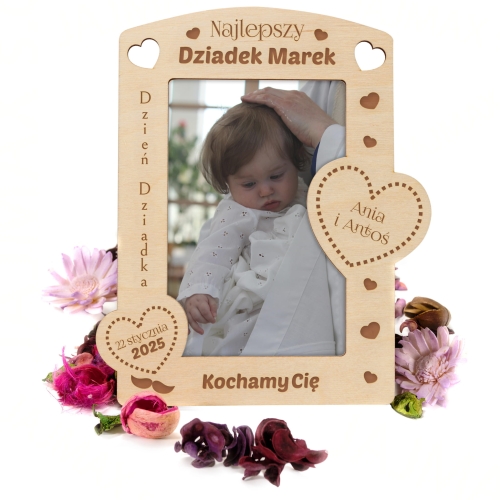 ORYGINALNY PREZENT DLA DZIADKA ramka na zdjęcia z dedykacją grawer