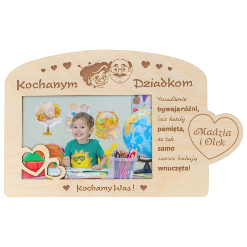 Ramka na zdjęcia KOCHANYM DZIADKOM prezent z dedykacją dla dziadków