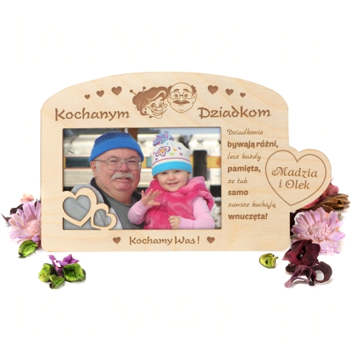 Ramka na zdjęcia KOCHANYM DZIADKOM prezent z dedykacją dla dziadków
