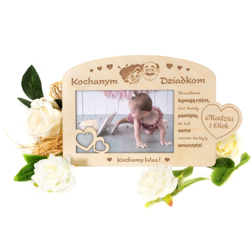 Ramka na zdjęcia KOCHANYM DZIADKOM prezent z dedykacją dla dziadków