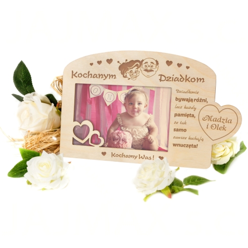 Ramka na zdjęcia KOCHANYM DZIADKOM prezent z dedykacją dla dziadków