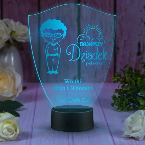 LAMPKA LED PREZENT DLA DZIADKA życzenia na Dzień Dziadka