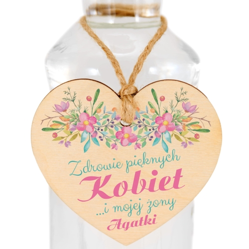 Zawieszki na alkohol serce ŚLUB WESELE nadruk