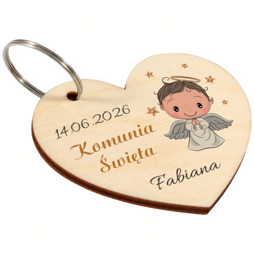 Podziękowania dla gości komunia słodki zestaw cukierki i brelok imienny